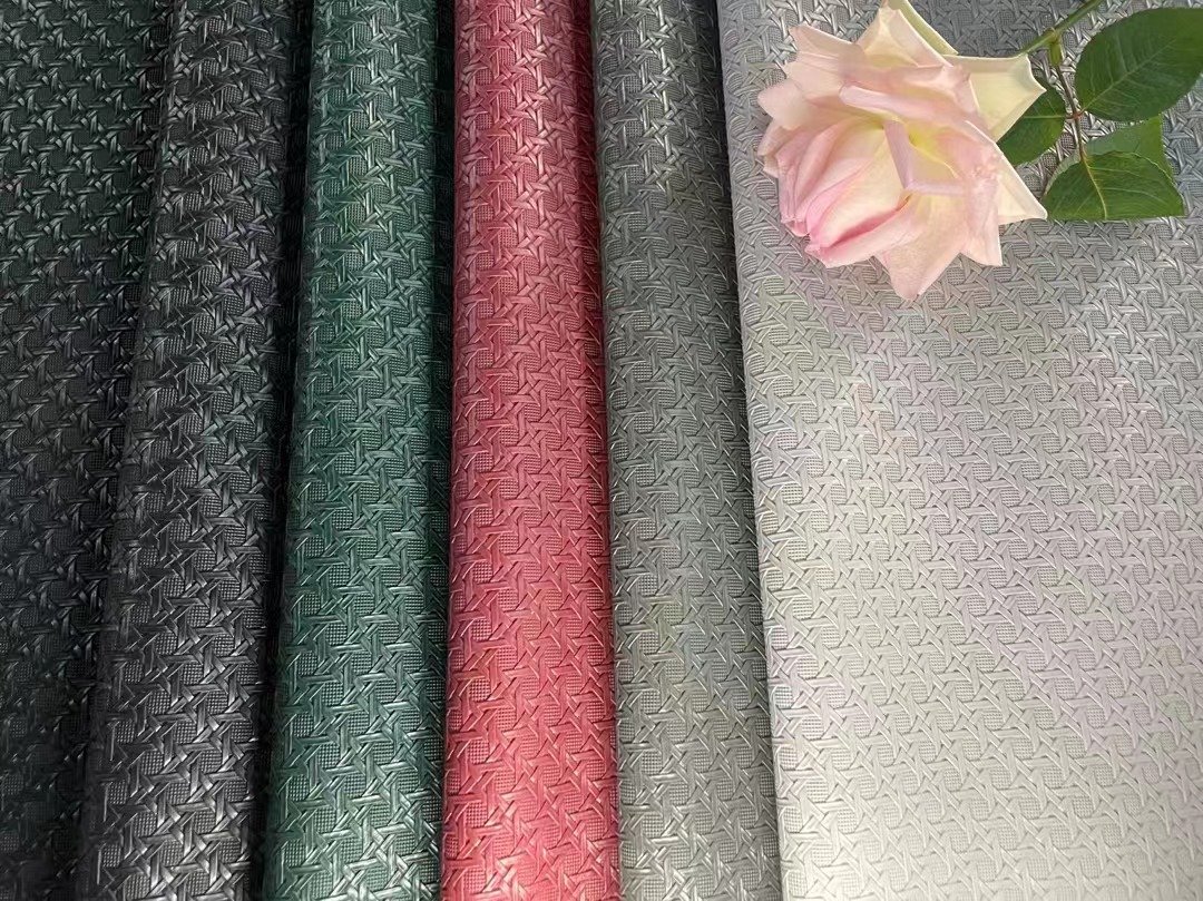 Colorful New Woven Design Faux Leather Vinyl Synthetic Leather Supplier ...